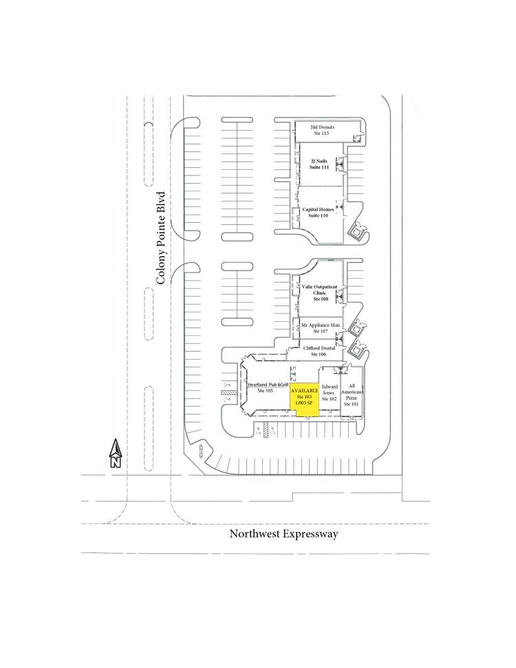 Colony Pointe Plaza retail space for lease in Piedmont (OKC Metro) site plan