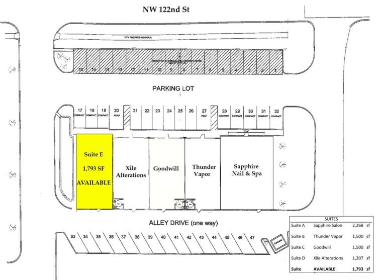 122nd Market Place retails space for lease Oklahoma City, Ok site plan & tenant list