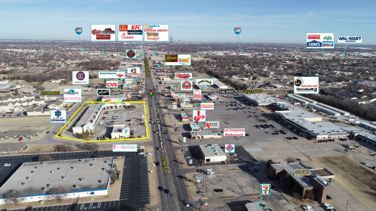 Summit Pointe Plaza retail space for lease Oklahoma City, OK aerial