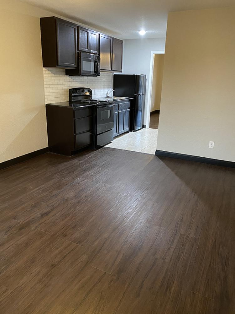 Apartment for Lease - Living Room and Kitchen
