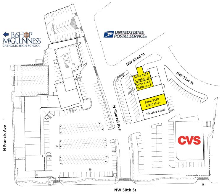 space for lease retail / office Shopping Center, North Oklahoma City, OK site plan