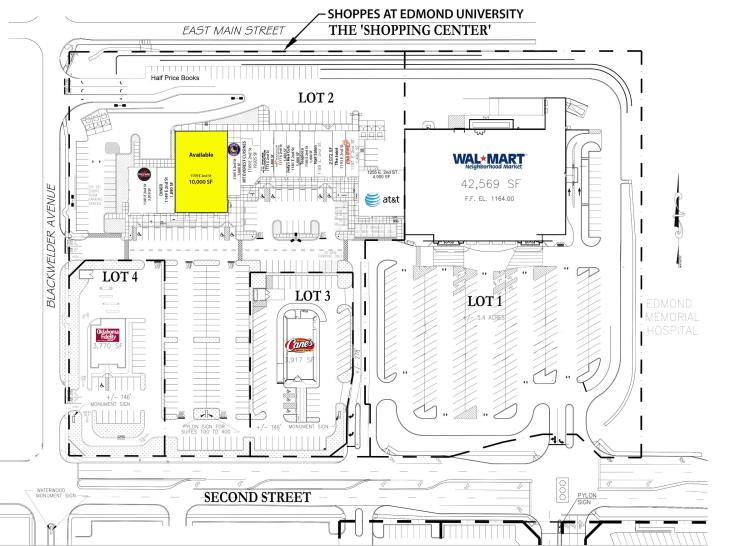 Shoppes at Edmond University retail space for lease Edmond, OK site plan