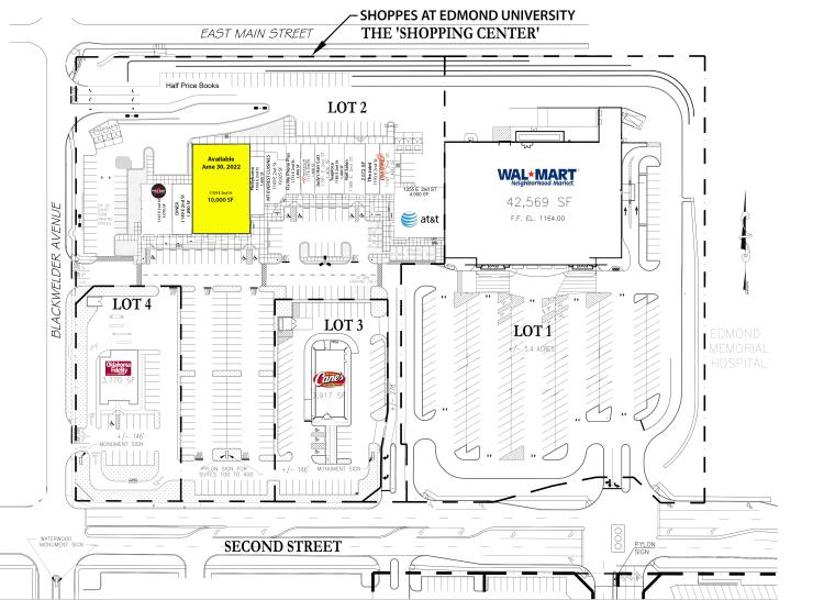 Shoppes at Edmond University retail space for lease Edmond, OK site plan