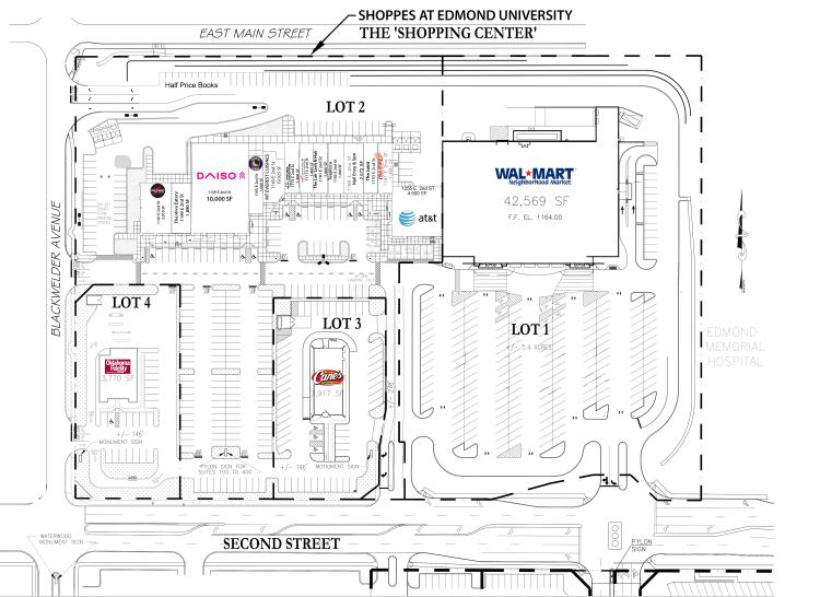 Shoppes at Edmond University retail space for lease Edmond, OK site plan