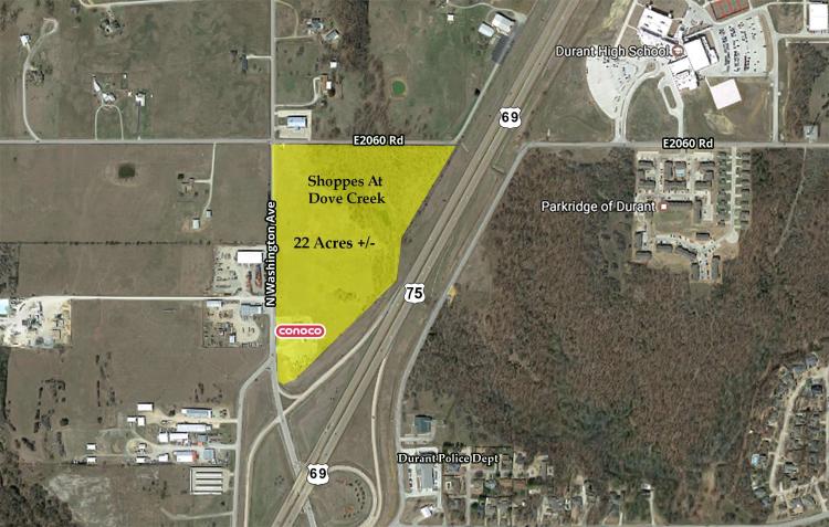 Land for lease in Durant, OK aerial