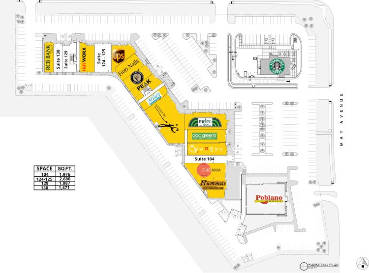 Shoppes at Quail Springs retail space for lease Oklahoma City, OK 1st floor site plan