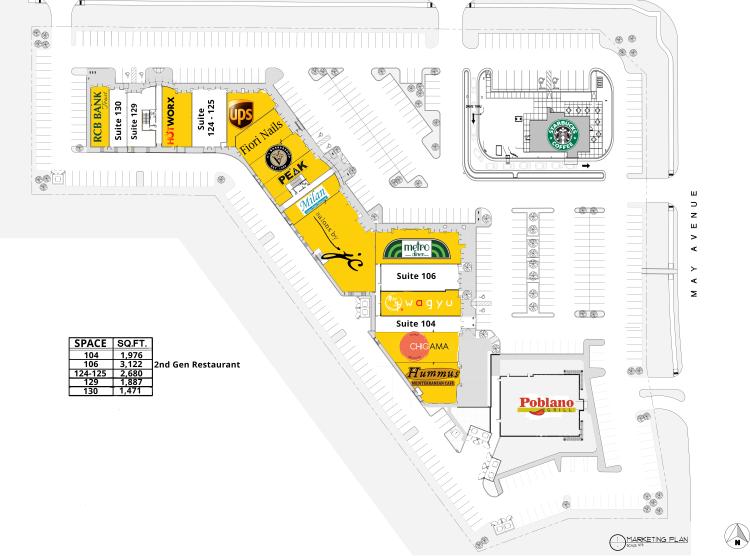 Shoppes at Quail Springs retail space for lease Oklahoma City, OK 1st floor site plan