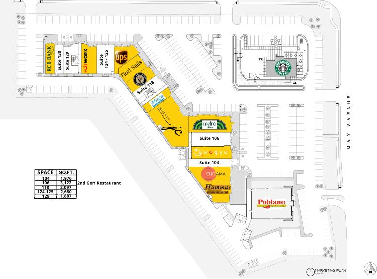 Shoppes at Quail Springs retail space for lease Oklahoma City, OK 1st floor site plan