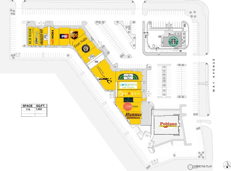Shoppes at Quail Springs retail space for lease Oklahoma City, OK 1st floor site plan
