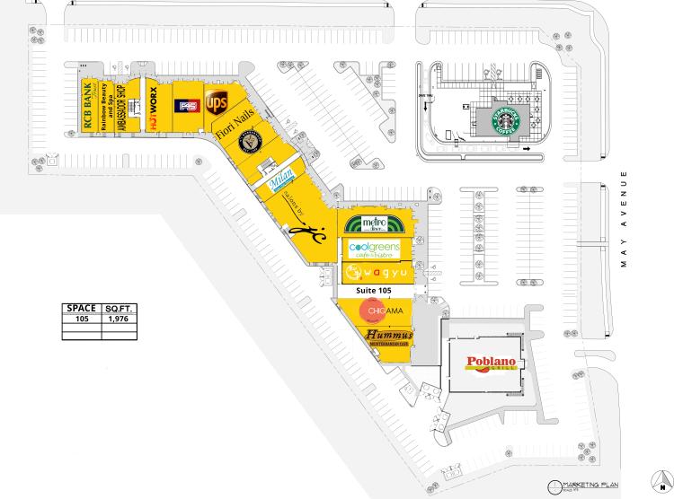 Shoppes at Quail Springs retail space for lease Oklahoma City, OK 1st floor site plan
