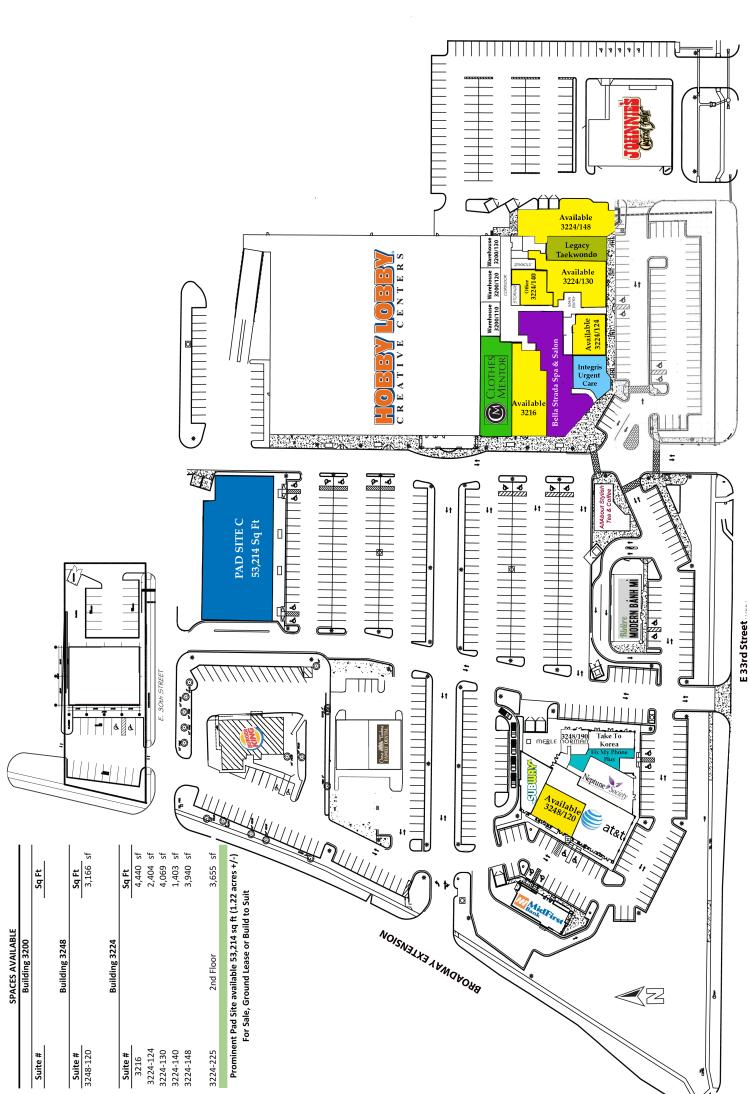 Shoppes on Broadway retail for lease Edmond, Ok site plan