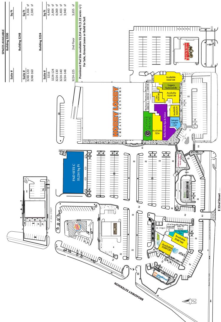 Shoppes on Broadway retail for lease Edmond, Ok site plan