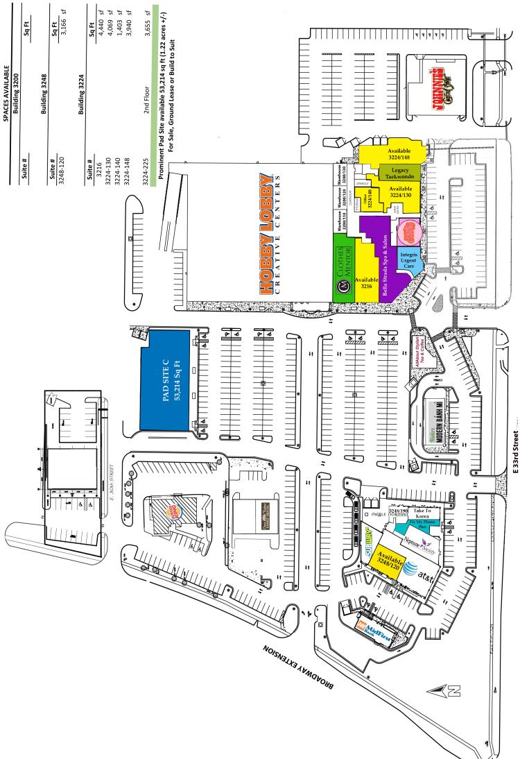 Shoppes on Broadway retail for lease Edmond, Ok site plan