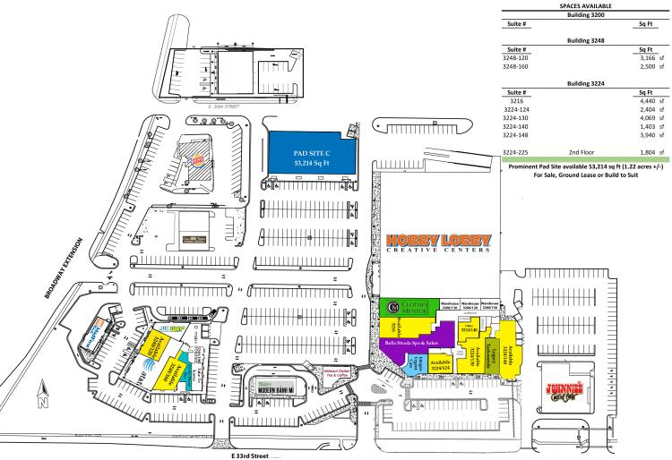 Shoppes on Broadway retail for lease Edmond, Ok site plan