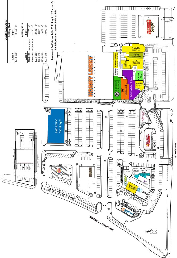 Shoppes on Broadway pad site for lease Edmond, Ok site plan