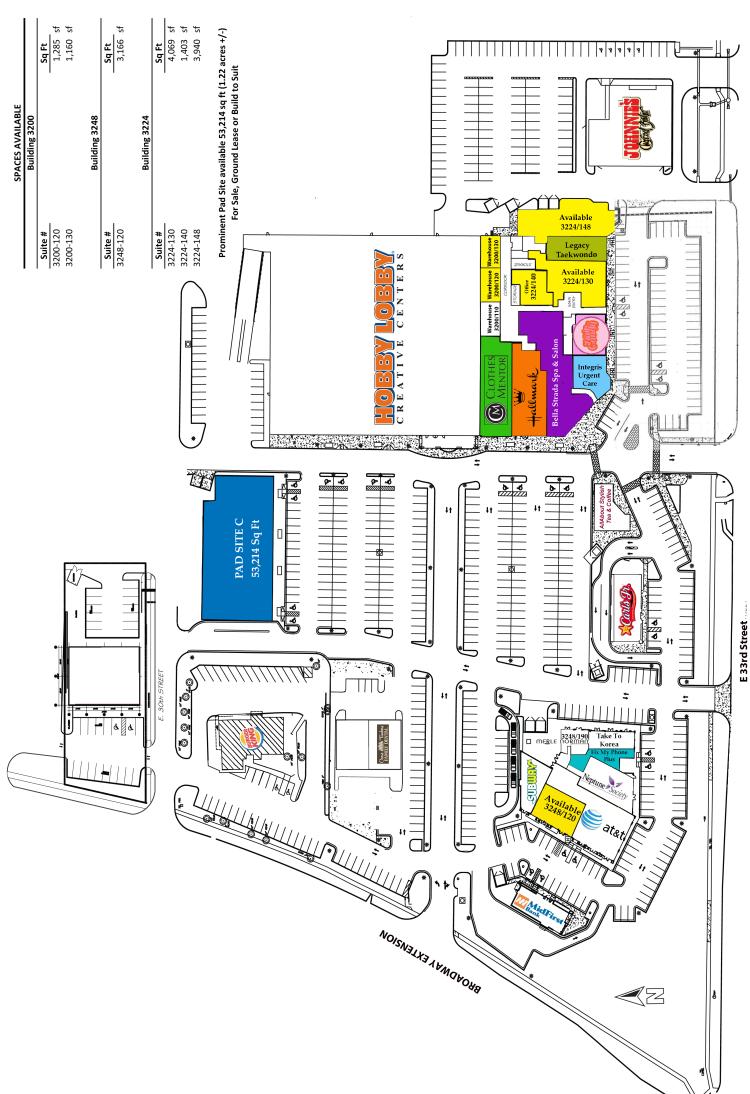 Shoppes on Broadway retail for lease Edmond, Ok site plan