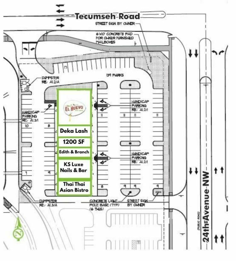 retail space for lease Norman, OK site plan