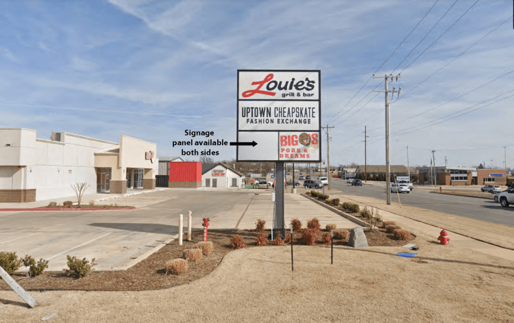 retail space for lease Midwest City, OK pylon signage available