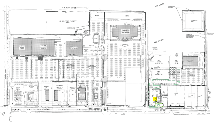 retail space for lease Midwest City, OK overall site plan