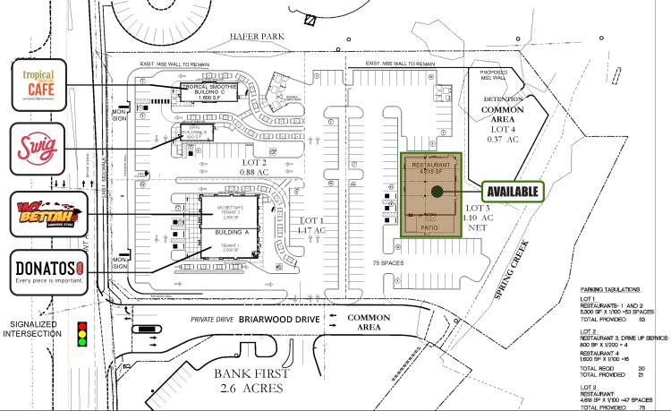 retail restaurant lot for ground lease or build to suite, Edmond, OK plat