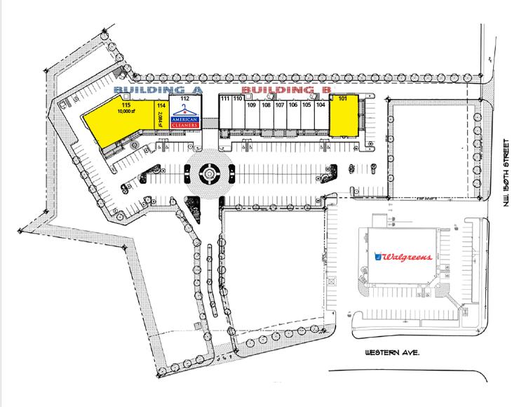Shopping Center for lease north Oklahoma City, OK site plan