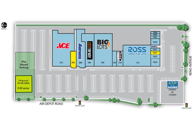 Town & County Center - retail space for lease Midwest City, OK site plan