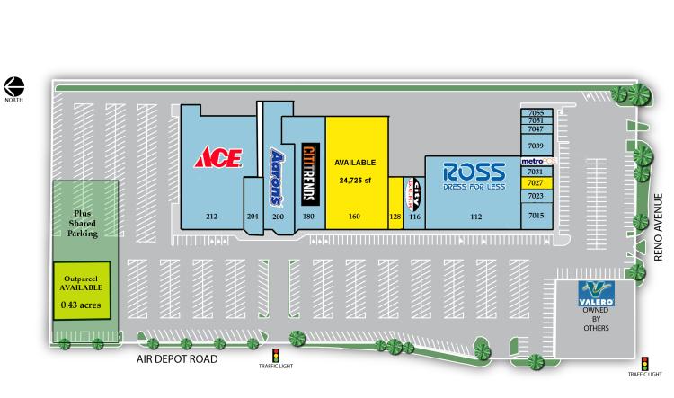 Town & County Center - retail space for lease Midwest City, OK site plan