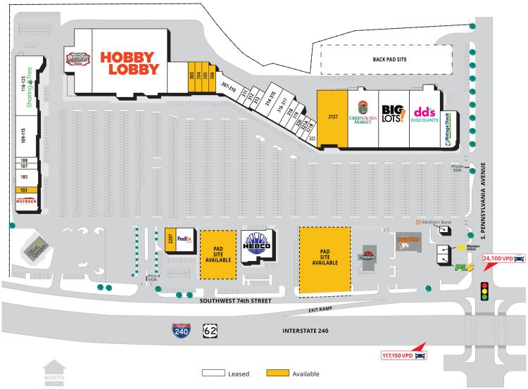 Walnut Square retail space for lease Oklahoma City, OK site plan