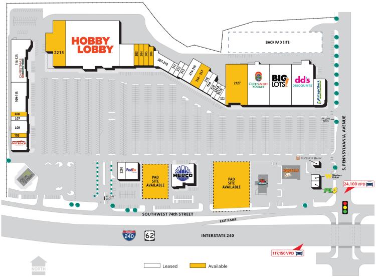 Walnut Square retail space for lease Oklahoma City, OK site plan