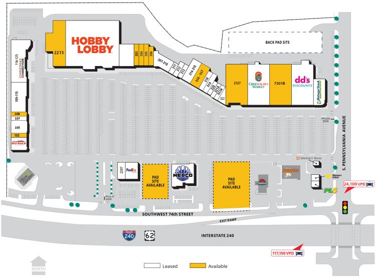 Walnut Square retail space for lease Oklahoma City, OK site plan