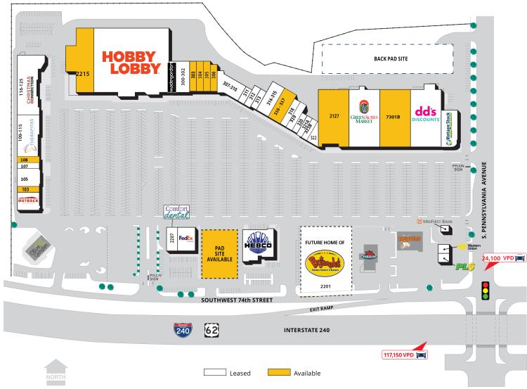 Walnut Square retail space for lease Oklahoma City, OK site plan