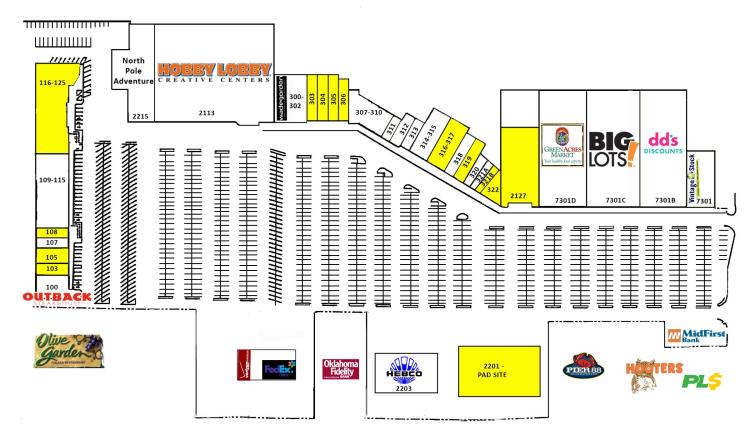 Walnut Square retail space for lease Oklahoma City, OK site plan