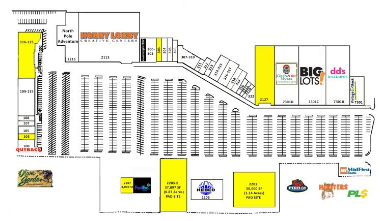 Walnut Square retail space for lease Oklahoma City, OK site plan