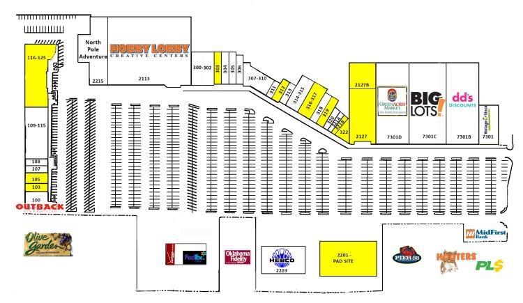 Walnut Square retail space for lease Oklahoma City, OK site plan