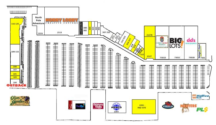 Walnut Square retail space for lease Oklahoma City, OK site plan