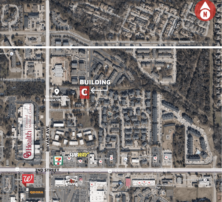 office space for lease, Edmond, OK aerial