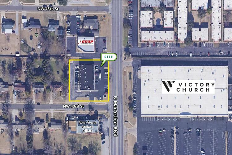 retail space for lease Warr Acres, Ok aerial