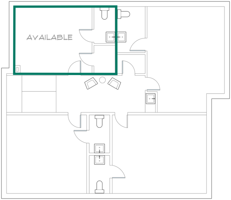 office executive suite for lease, Oklahoma City, OK floor plan