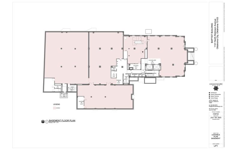 ofc building for lease downtown OKlahoma City, Ok basement floor plan