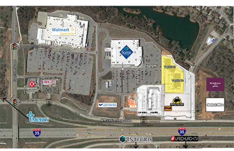 Shoppes at Fox Lake retail space for lease in Edmond, OK aerial