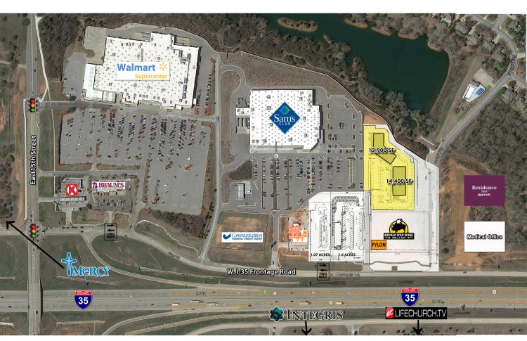 Shoppes at Fox Lake retail space for lease  in Edmond, OK aerial