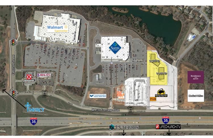 Shoppes at Fox Lake retail space for lease in Edmond, OK aerial