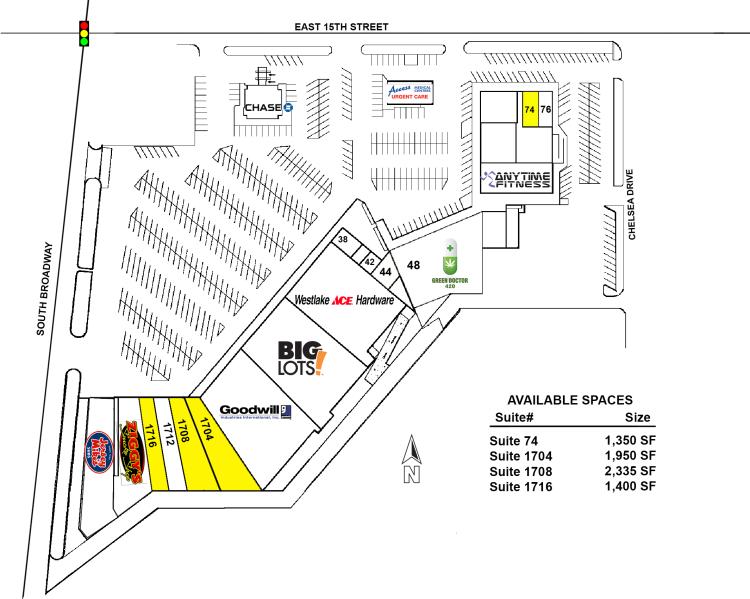 Edmond Plaza retail space for lease Edmond, OK site plan