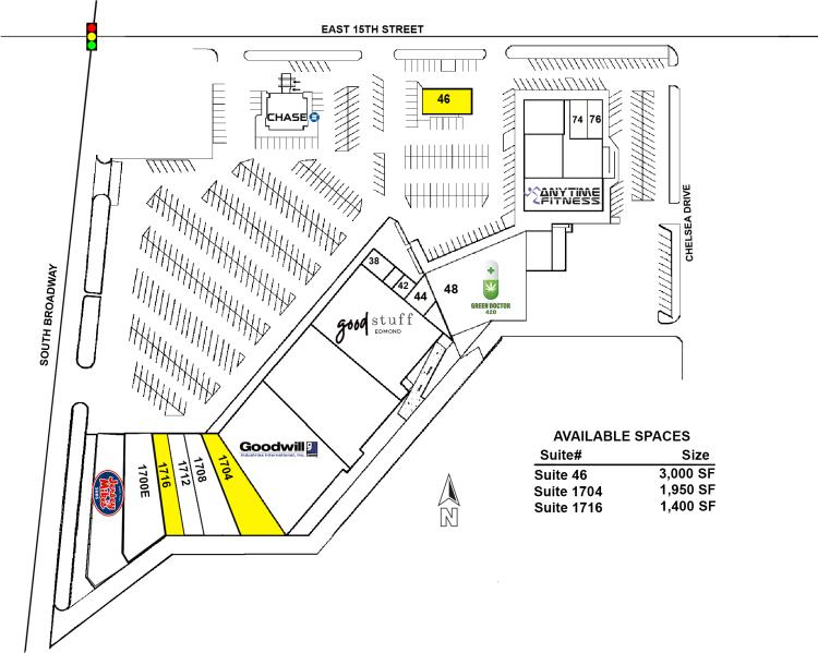 Edmond Plaza retail space for lease Edmond, OK site plan