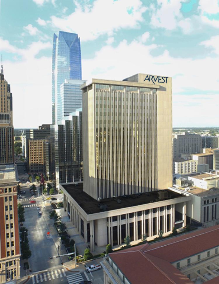 Arvest Tower - 201 Robert S Kerr Office Space for Lease Aerial
