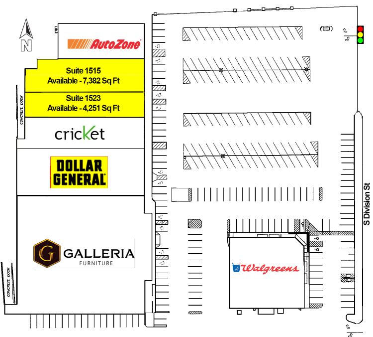 Guthrie Plaza retail space for lease Guthrie, OK site plan