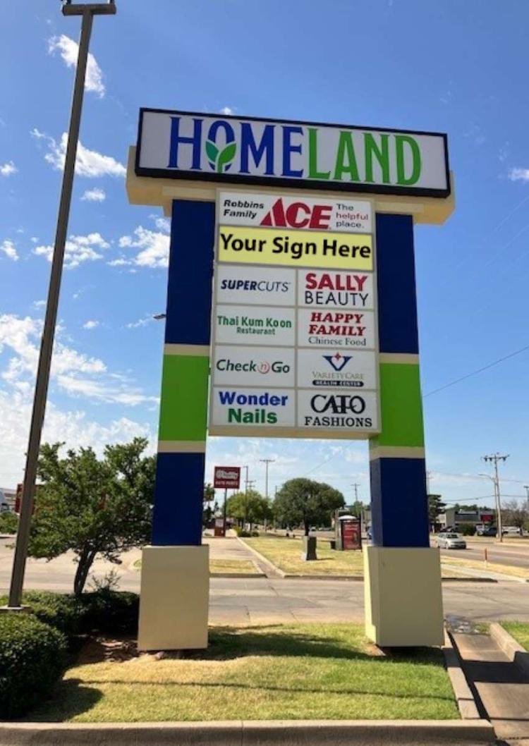 retail space for lease east Norman, Ok pylon signage
