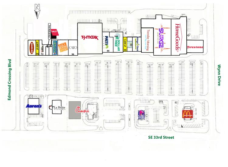 Edmond Crossing retail space for lease Edmond, OK site plan