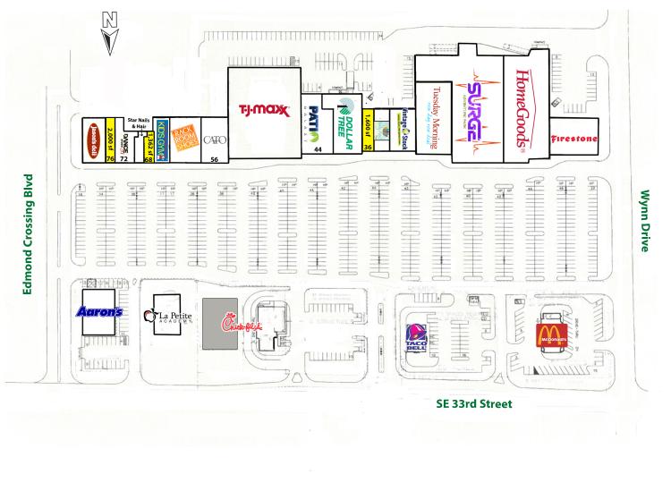 Edmond Crossing retail space for lease Edmond, OK site plan