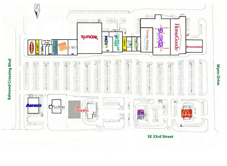 Edmond Crossing retail space for lease Edmond, OK site plan